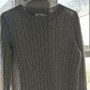 Vineyard Vines Gray Cable-Knit Cashmere Sweater